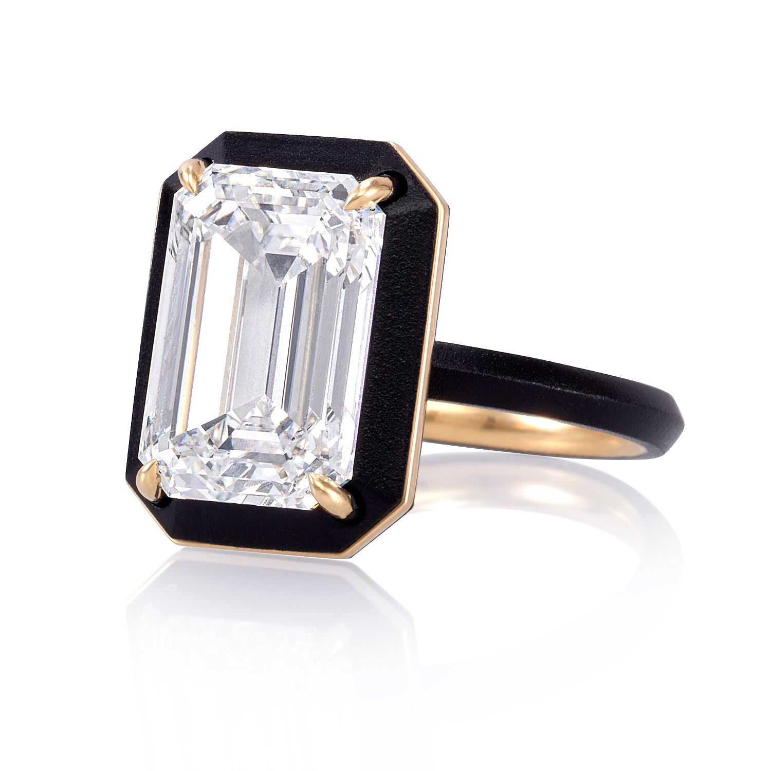 The Black & Gold Emerald Cut Diamond Ring