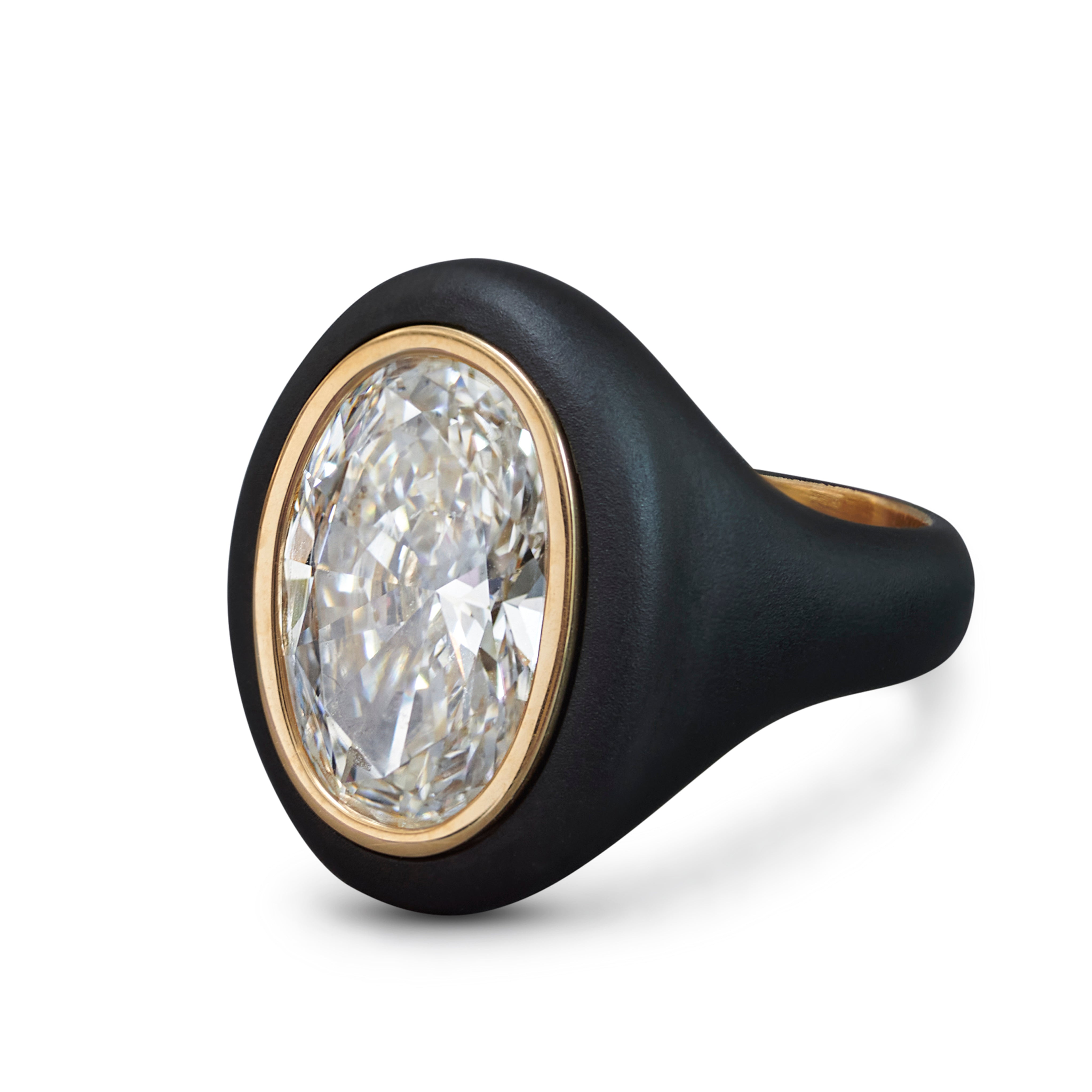 The Pneumatic Black & Gold Signet Ring