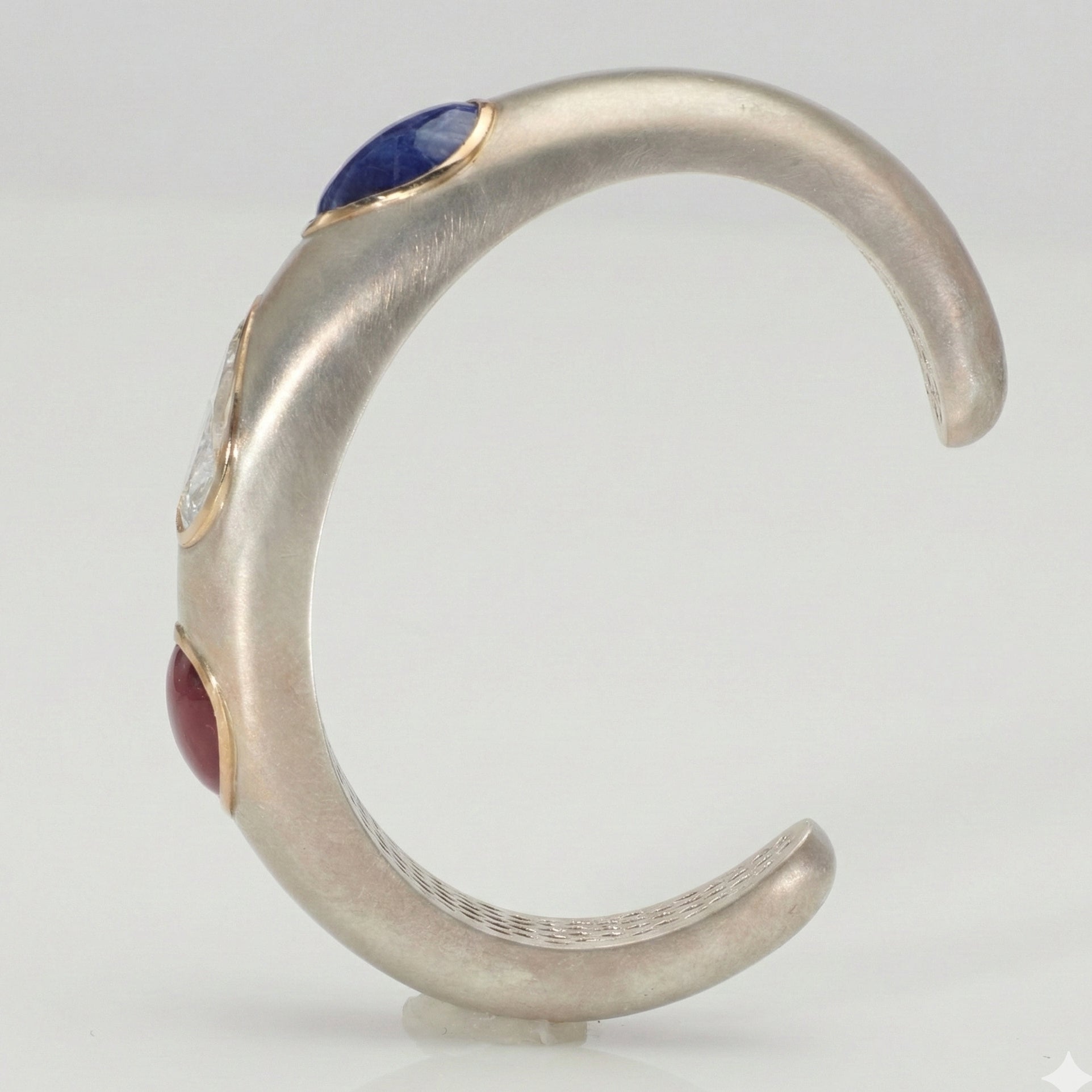 The "Romani" Diamond, Sodalite and Ruby Cuff in Collaboration with LMC Fine Jewelry